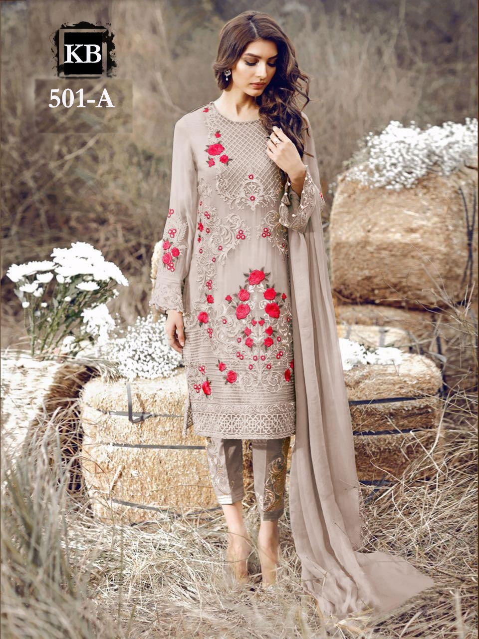 Kb Super Hit 501 Pure Georgette Heavy Salwar Suits